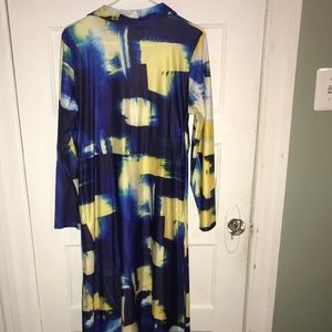 Dresses - Blue & Yellow Print Long Sleeve Wrap Dress 3/$35 Dresses - Blue & Yellow Print Long Sleeve Wrap Dress 3/$35